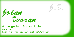 jolan dvoran business card